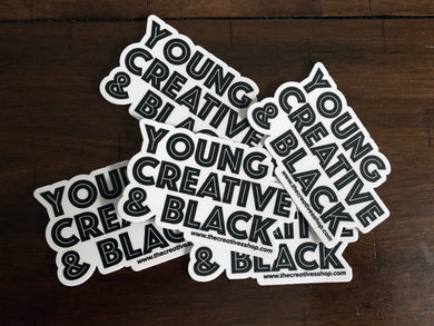 Young Creative and Black Sticker